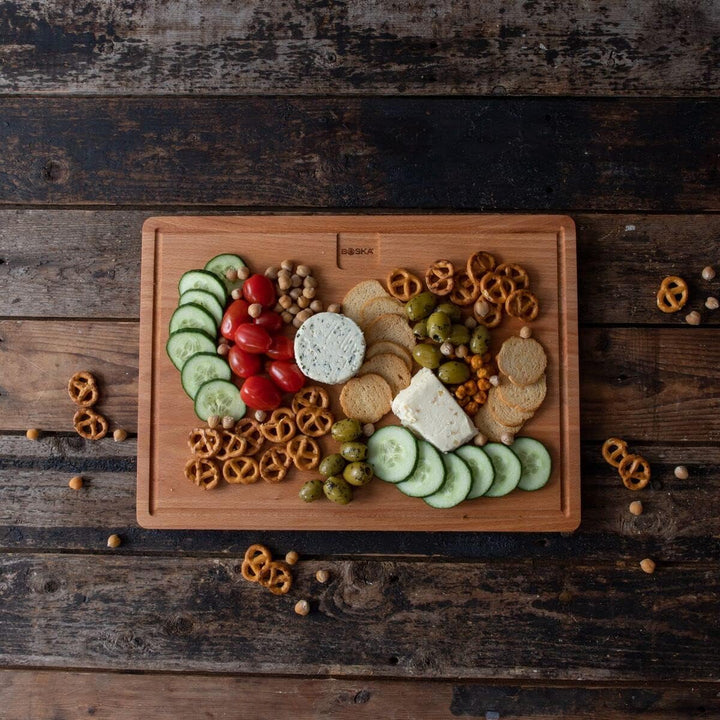 Boska Dining Board Amigo L/Servierbrett/Europäisches Buchenholz/Dinnerbrett mit Auffangrinne / 39 x