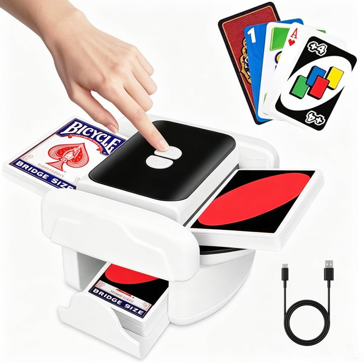 Automatischer Kartenmischer, Spielkartenmischen mit nur einem Tastendruck, Kartensortierer für EIN o