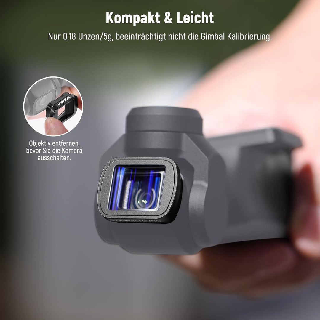 NEEWER Anamorphisches Objektiv, Blau, 1,2 x, kompatibel mit DJI Osmo Pocket 3 und Creator Combo, Kin