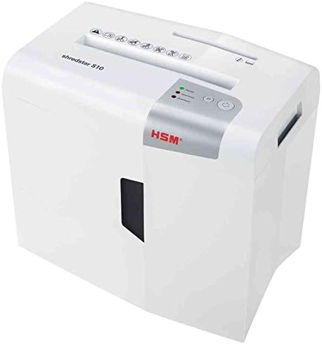 HSM shredstar S10 Aktenvernichter, Sicherheitsstufe P-2, 10 Blatt (Streifenschnitt) mit CD-Schredder