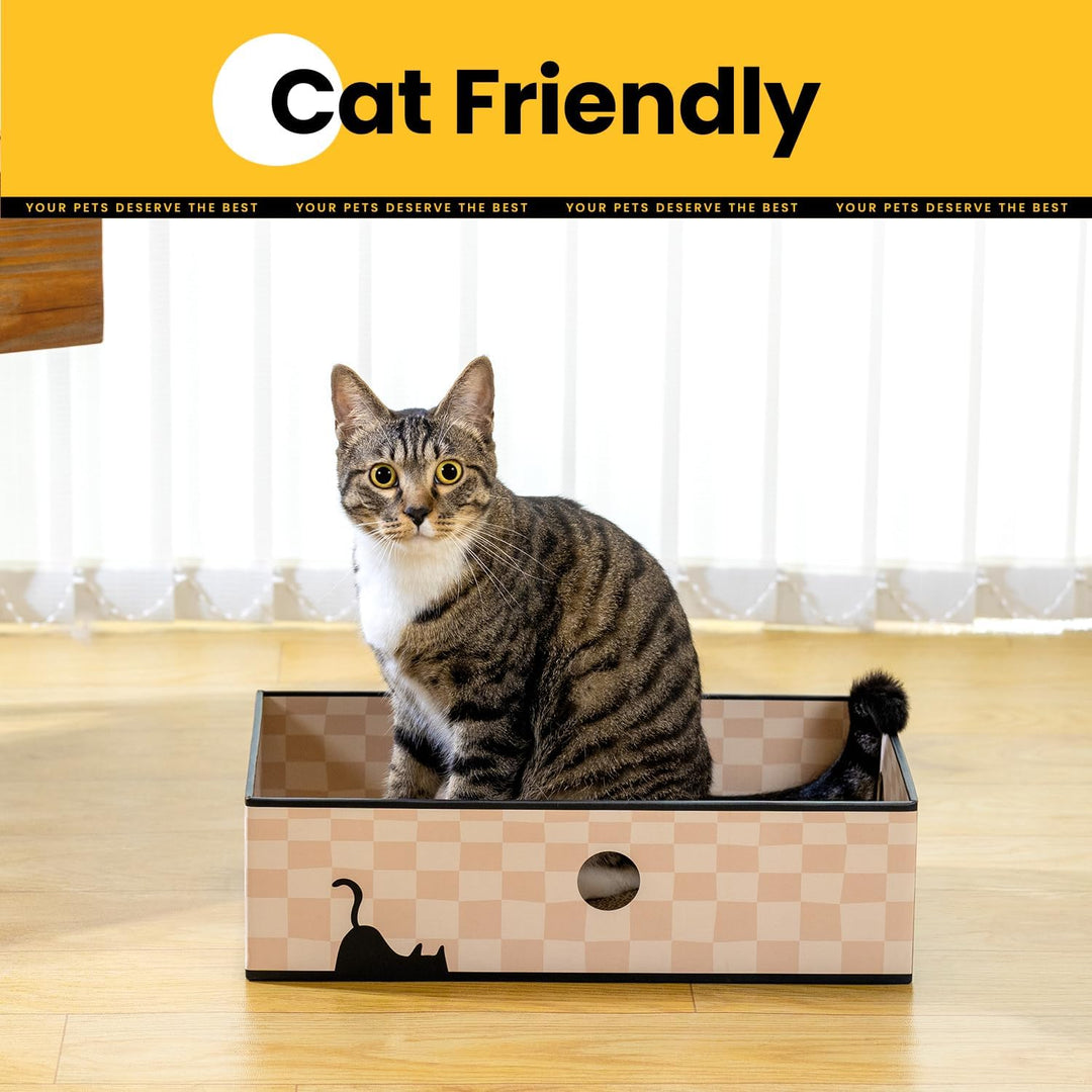 Conlun 5er-Pack Kratzbrett Katze mit Box, Grosses Beidseitiges Design, Interaktive Öffnungen, Sauber