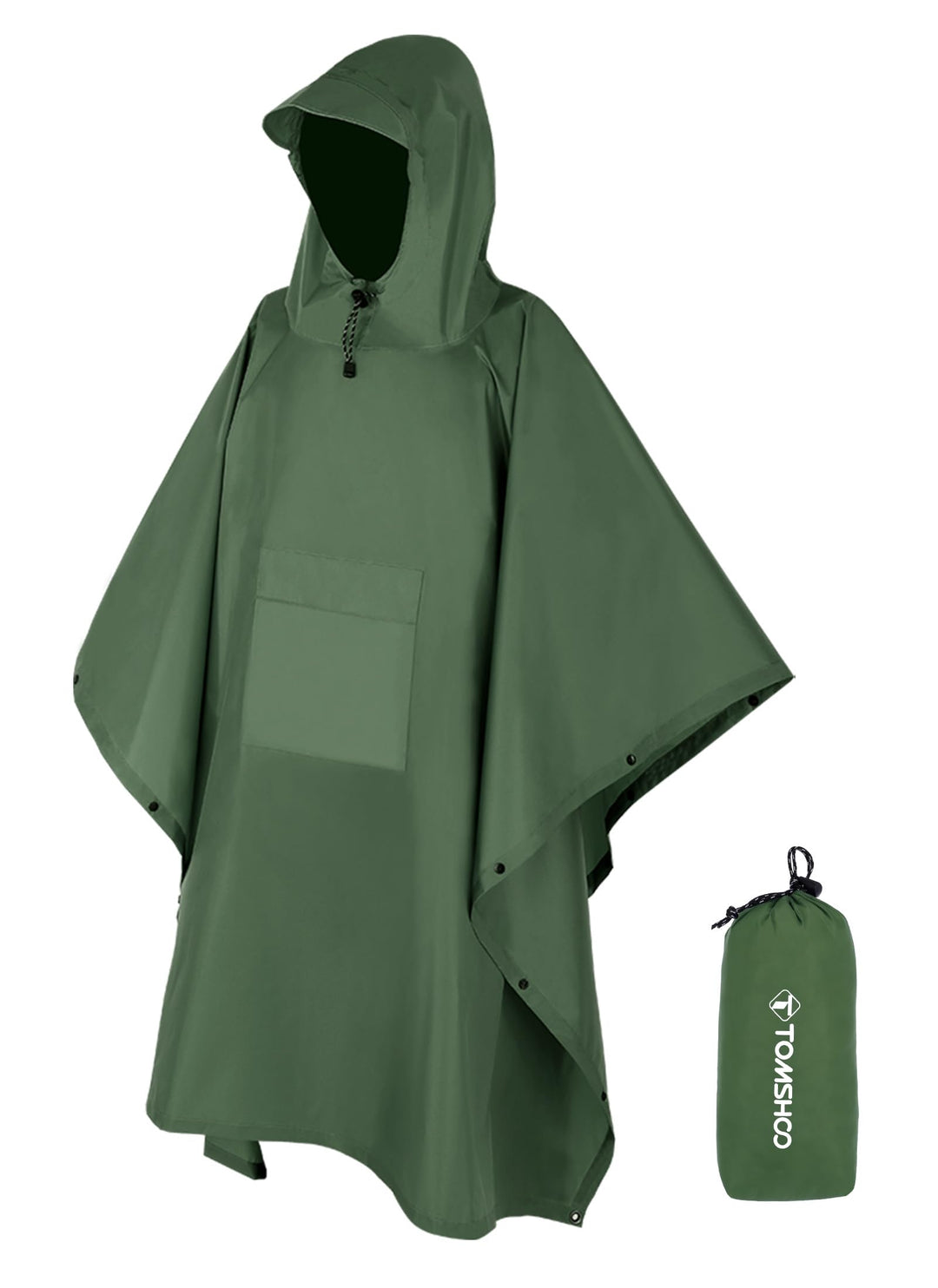 TOMSHOO Unisex Poncho Armee grün, Armee gr&amp;