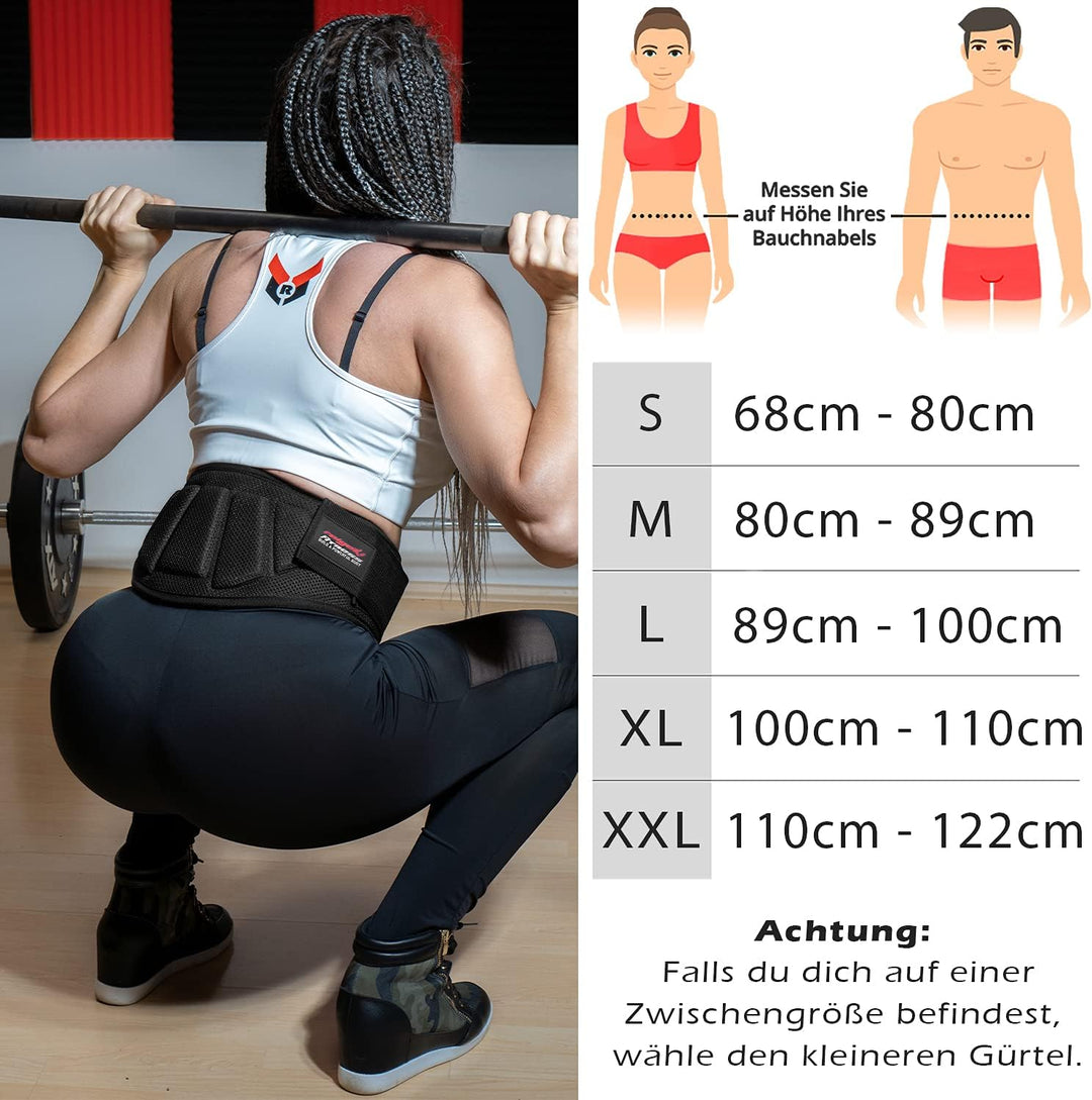 Raigeki Fitness Gewichthebergürtel (+ Trainingspläne) Fitnessgürtel für Bodybuilding, Krafttraining,
