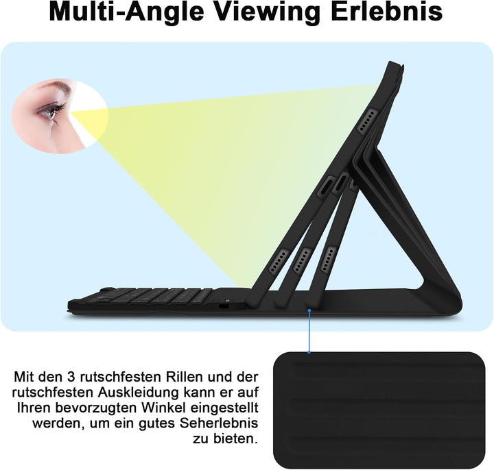 Bettdow für Samsung Galaxy Tab S10 Lite/ S10 FE 10,9" 2025 Tastatur Hülle, QWERTZ Layout Abnehmbarer