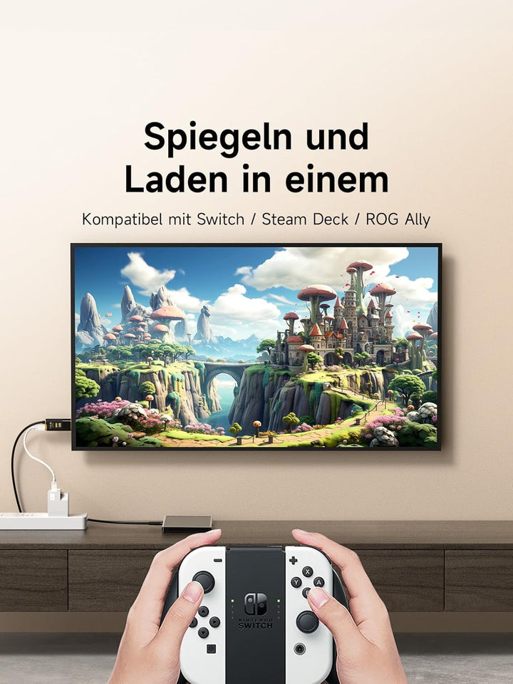 Hagibis Switch2 Dock für Nintendo Switch 1/2 & Switch OLED, USB-C-zu-HDMI-Kabeladapter mit 8K@60Hz,