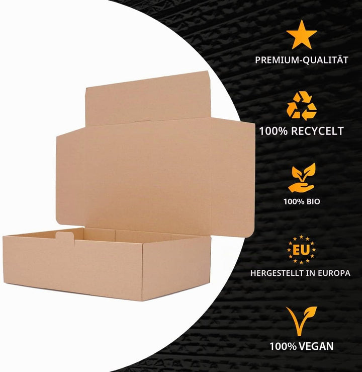100 Faltschachteln Braun | 430 x 310 x 120mm DIN A3 - WP L | Versandkarton DHL Karton Hermes DPD GLS