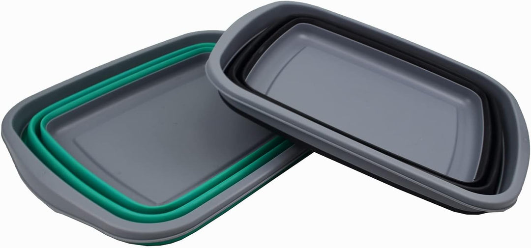 SAMMART 10L Set mit 2 zusammenklappbaren Wannen – Faltbare Geschirrwanne – tragbares Waschbecken – p