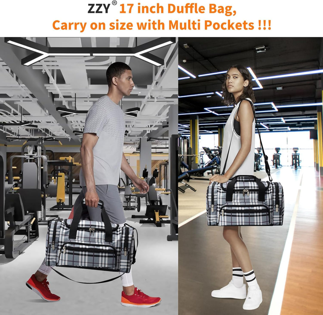 ZZY Sporttasche klein, 25L Gym Tasche, Fitness Tasche Trainingstasche für Weekender Reisetasche (Gra