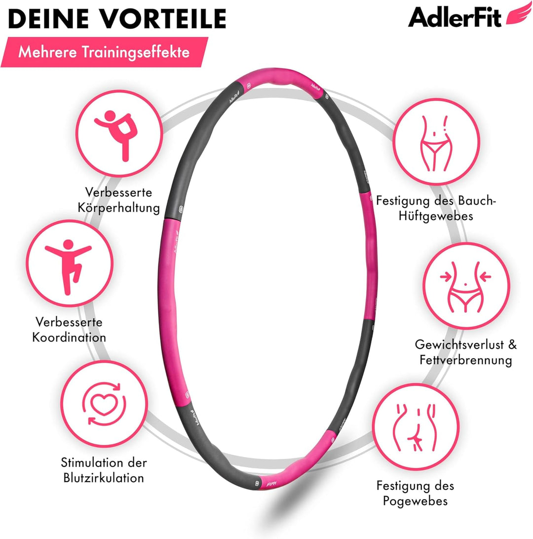 Hula Hoop Reifen Erwachsene und Kinder zum Abnehmen 1,2kg - bis 100cm Durchmesser - Hullahub für Anf