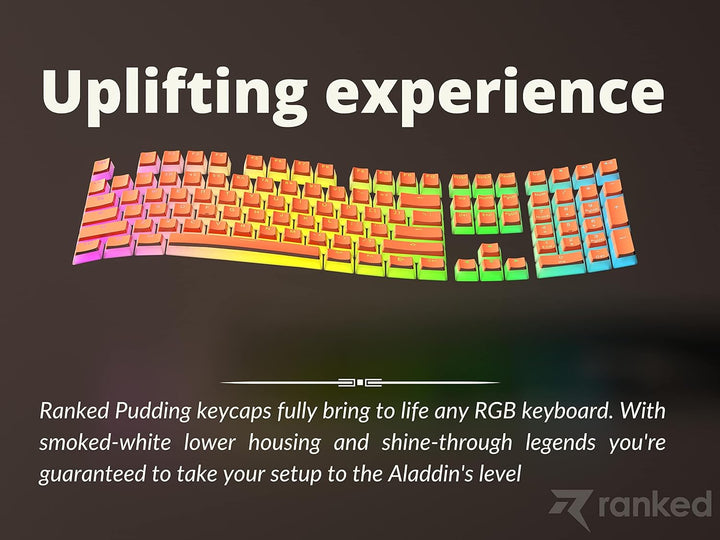 Ranked Pudding PBT-Tastenkappen | 112 Double Shot Transluzent ANSI US- und ISO-Layout | OEM-Profil f