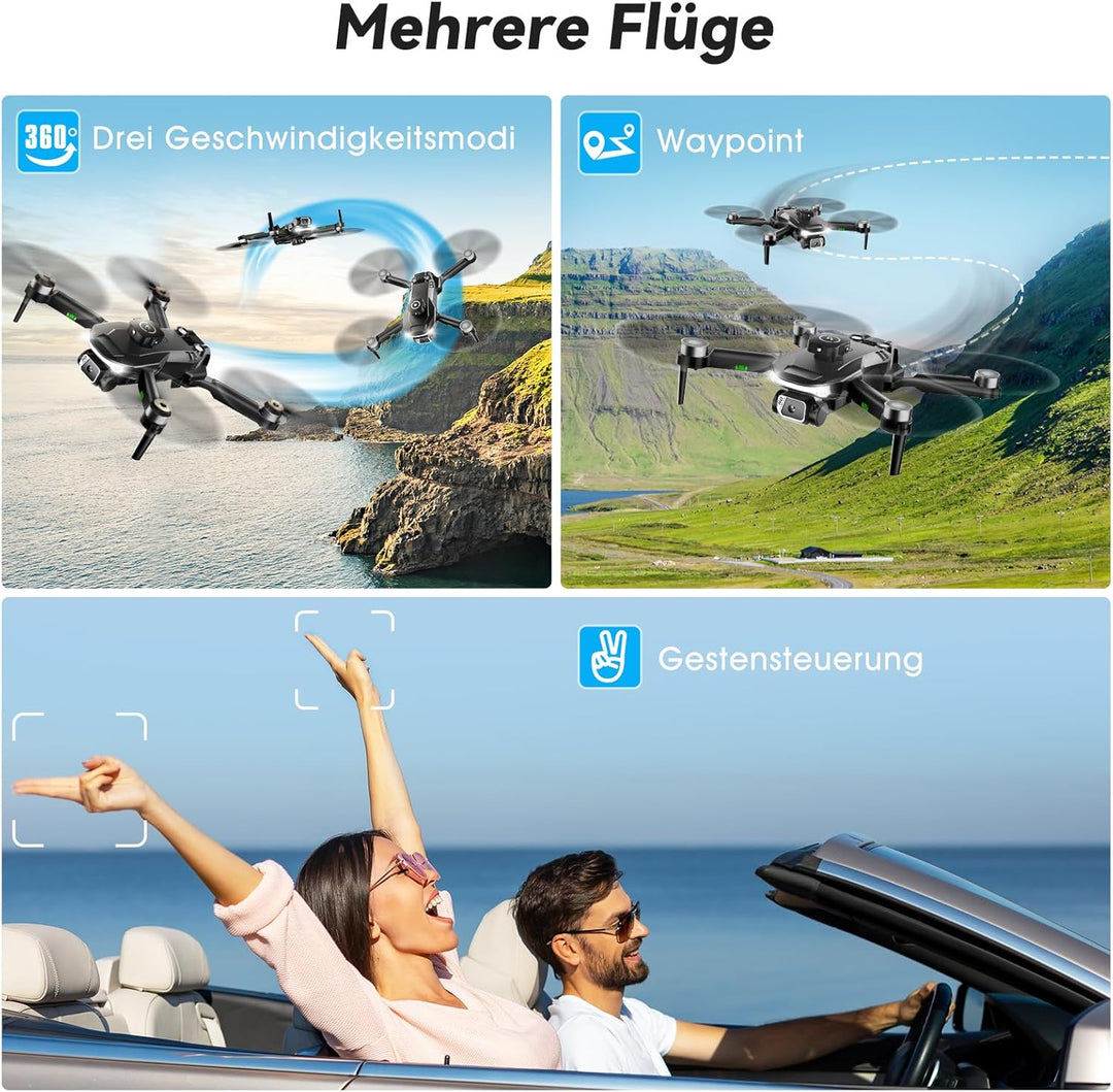 S165 Drohne mit Kamera 1080P für Erwachsene & Anfänger - 2-Kamera-System, 40 Min Flugzeit (3 Akkus),