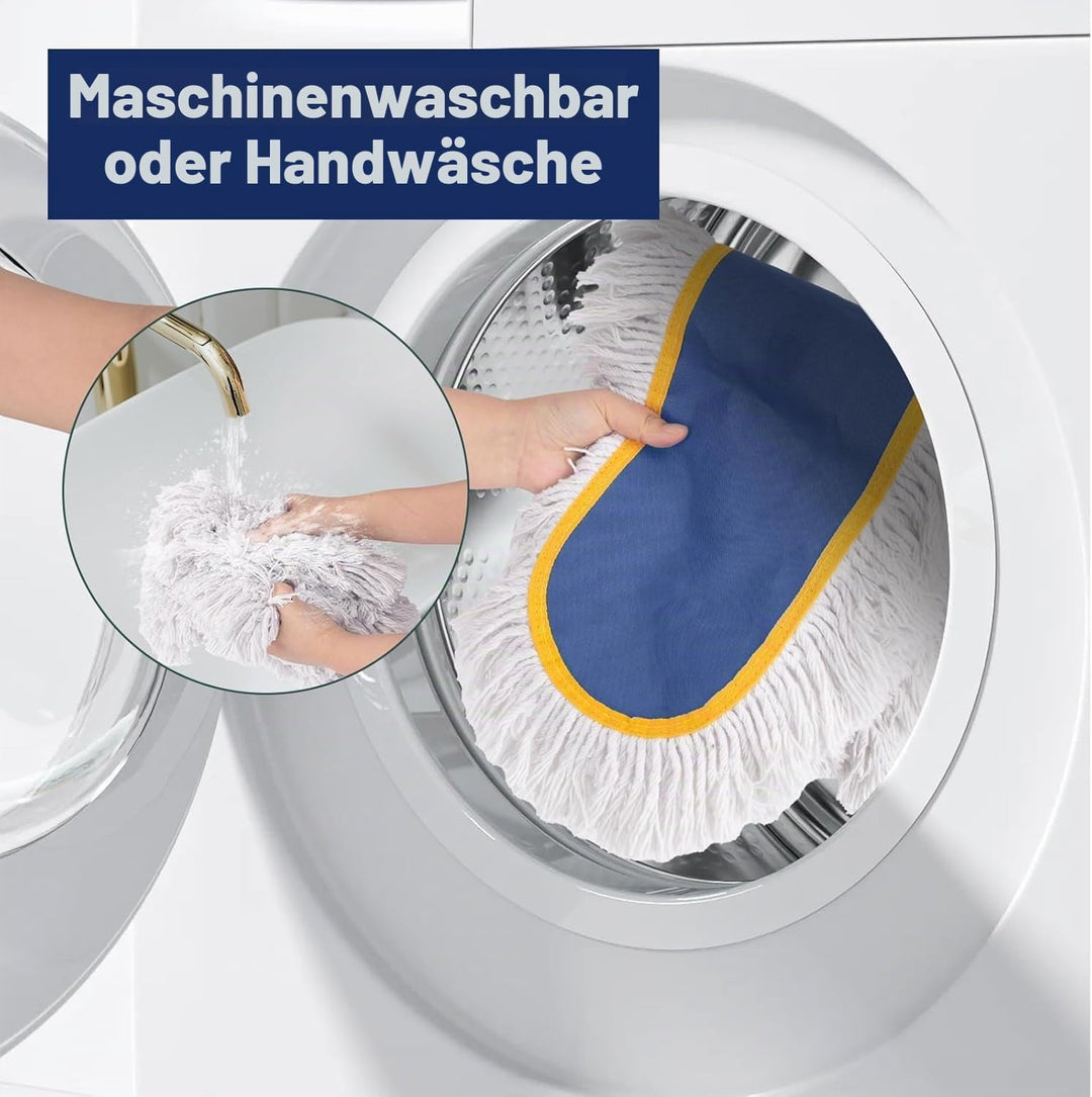 KeFanta 91cm Industrieller Wischmopp, industrielles Mopp-Set extra grosser Bodenwischer mit Mikrofas