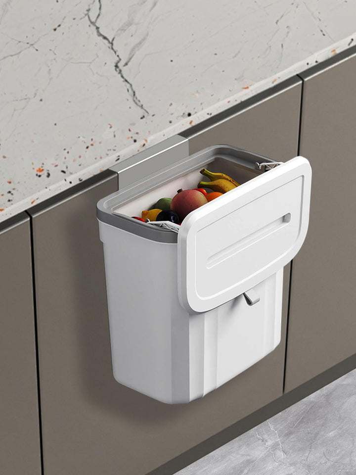 Küchenmülleimer 9L mit Deckel, Biomülleimer Kompostbehälter - Hängender & Wandmontierter Abfallsamml