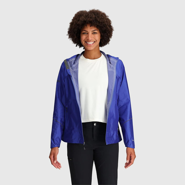 Outdoor Research Helium Regenjacke Damen rot Grösse S Ultramarinblau/Ausflug, einfarbig (Getaway Sol