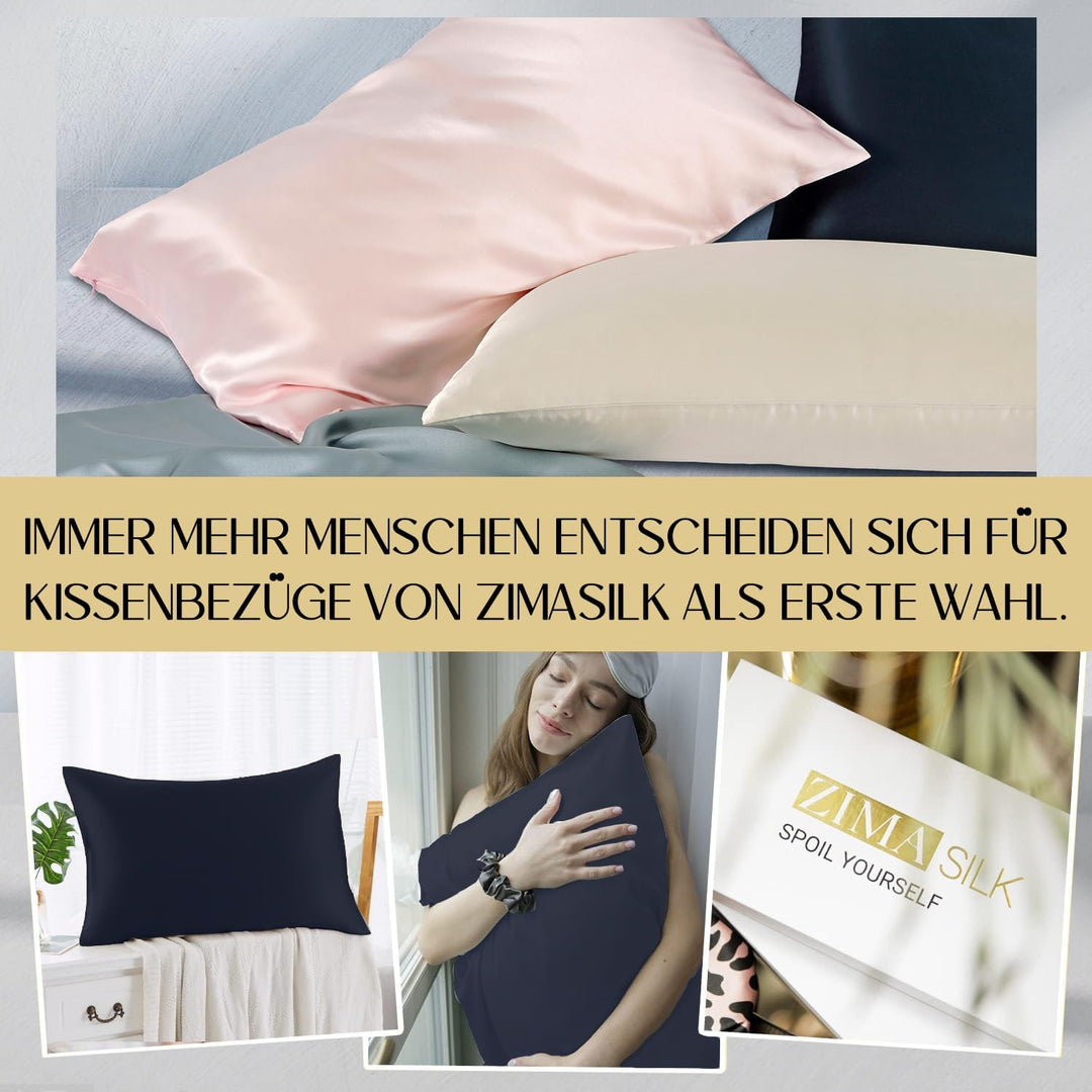 ZIMASILK Kissenbezug aus 100% Seide für Haare und Haut. Doppelseitige 19 Momme Reine Maulbeerseide K