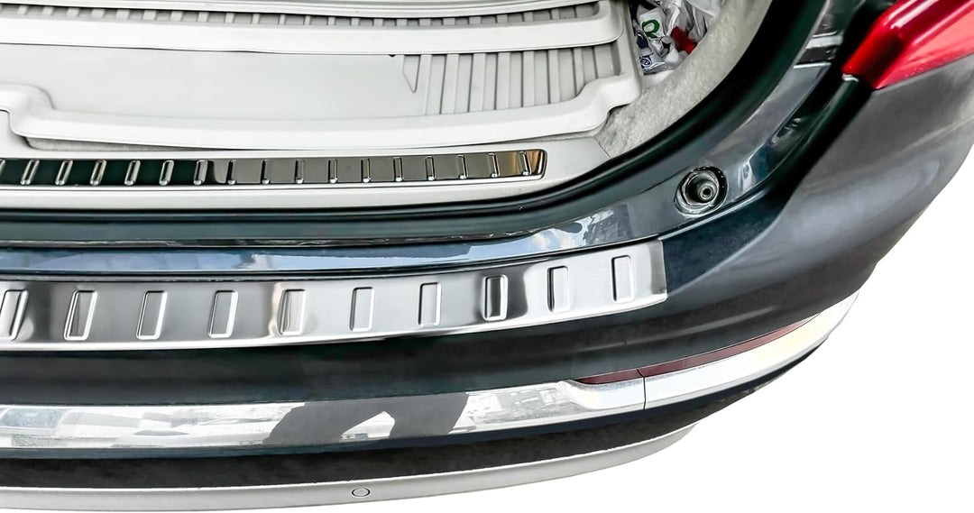 RECAMBO Ladekantenschutz Edelstahl Hochglanz poliert, Chrom Look - kompatibel für Volvo XC90 2 - BJ