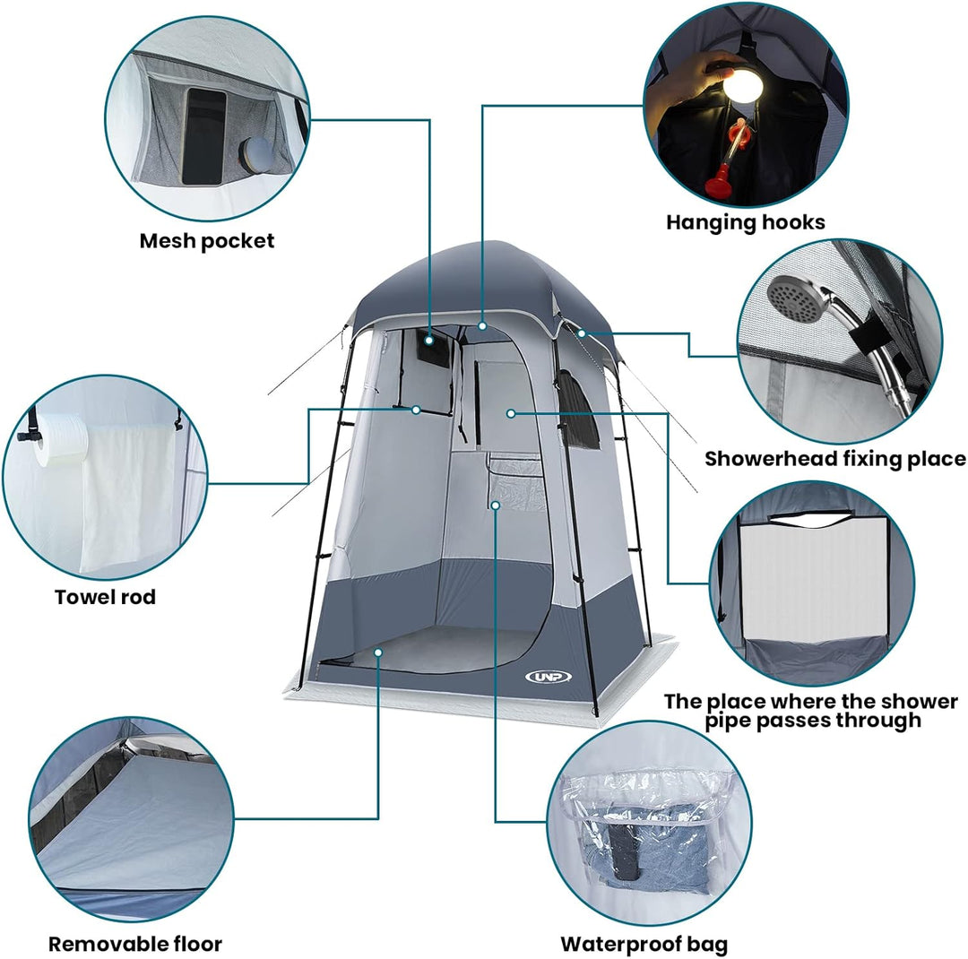 UNP Camping Duschzelt, Outdoor-Camping, Sichtschutz, Umkleidezimmer, tragbares WC-Zelt für Wandern,