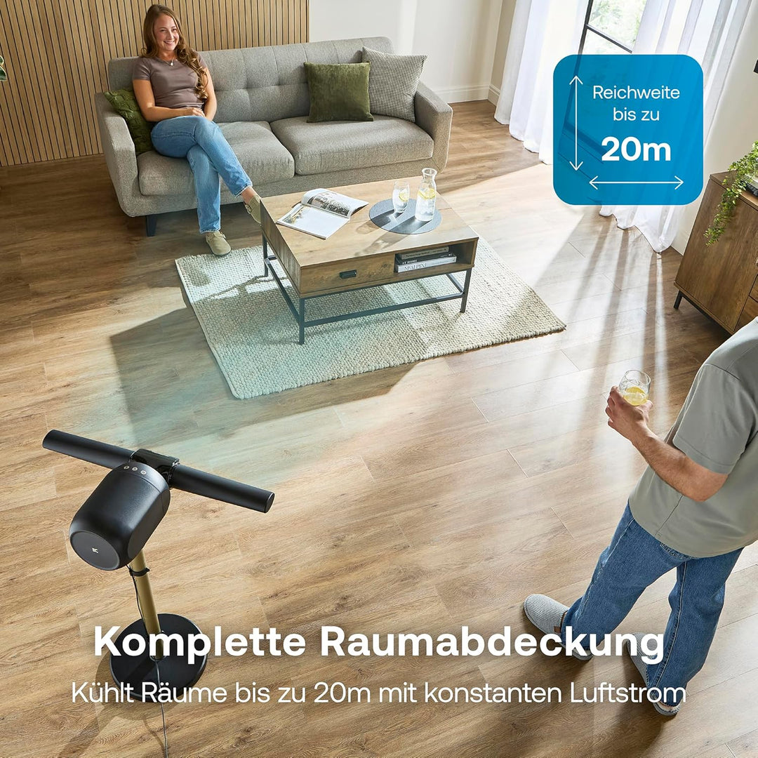DIMPLEX FlexBlade Flügelloser Ventilator, Tischventilator Oszillierend, 90° Schwenkbar, 20m Reichwei