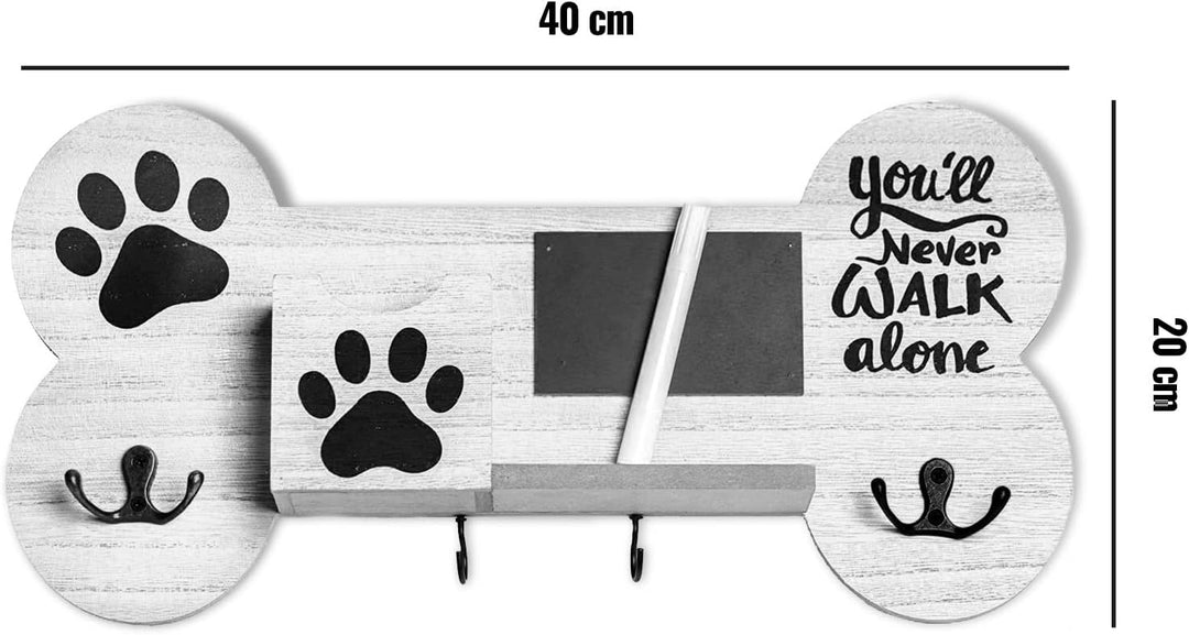 Garderobenleiste zum Ordnen von Leinen und Zubehör für Hunde und Haustiere, aus Holz, personalisierb
