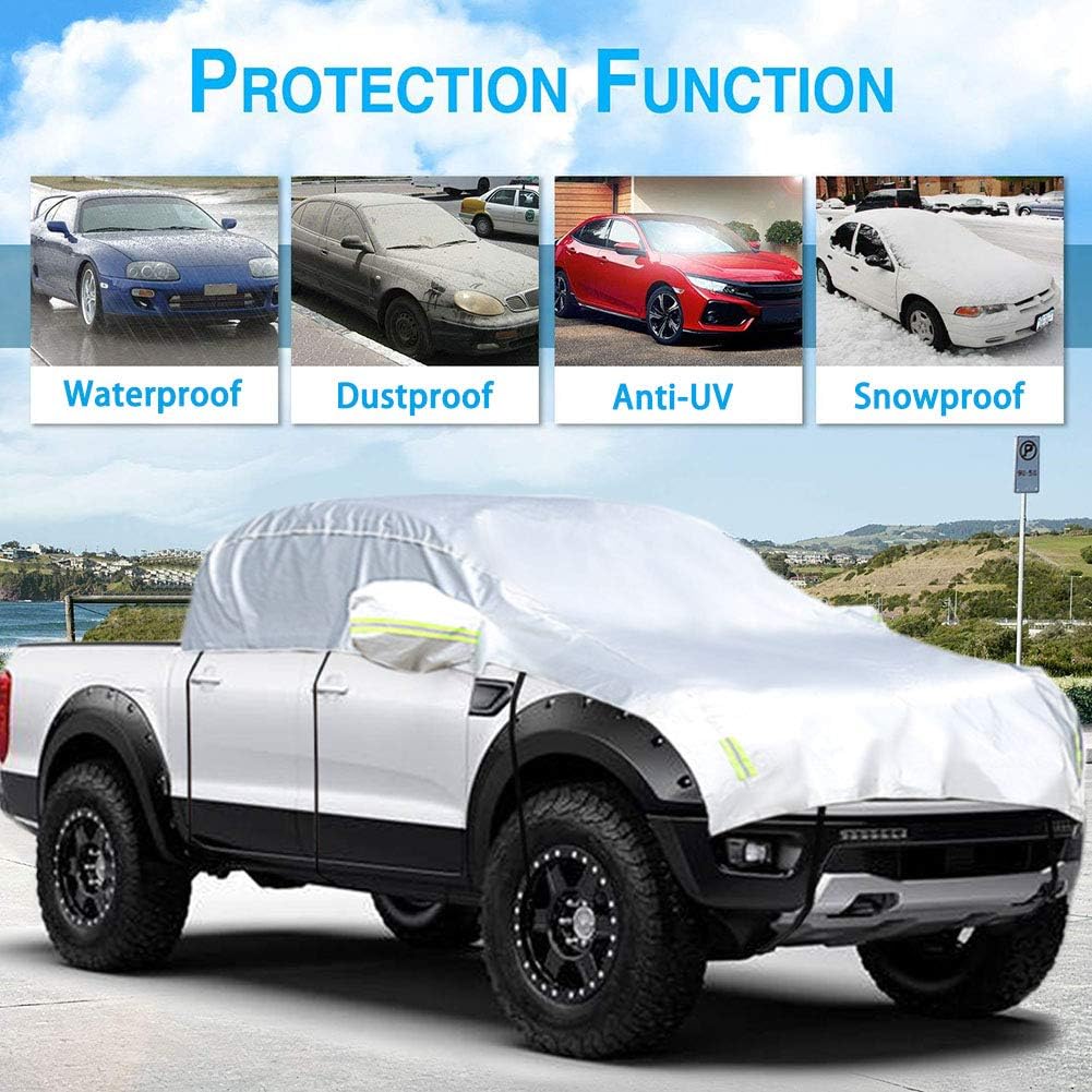 Konnfeir Halbgarage für Auto Windschutzscheibe Abdeckplane Winter Sommer Autoabdeckung wasserdicht A