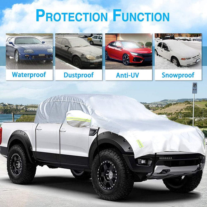 Konnfeir Halbgarage für Auto Windschutzscheibe Abdeckplane Winter Sommer Autoabdeckung wasserdicht A
