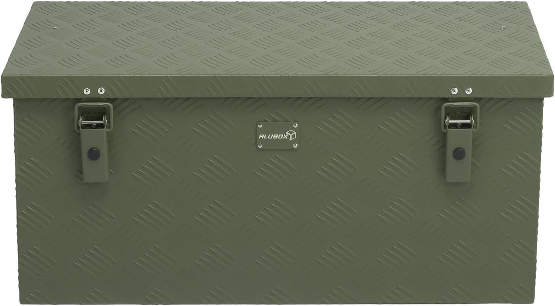 alubox Werkzeugkiste Riffelblech olive ABX-RL91G Aluminium 1,5mm Werkzeugkiste leicht und robust 91