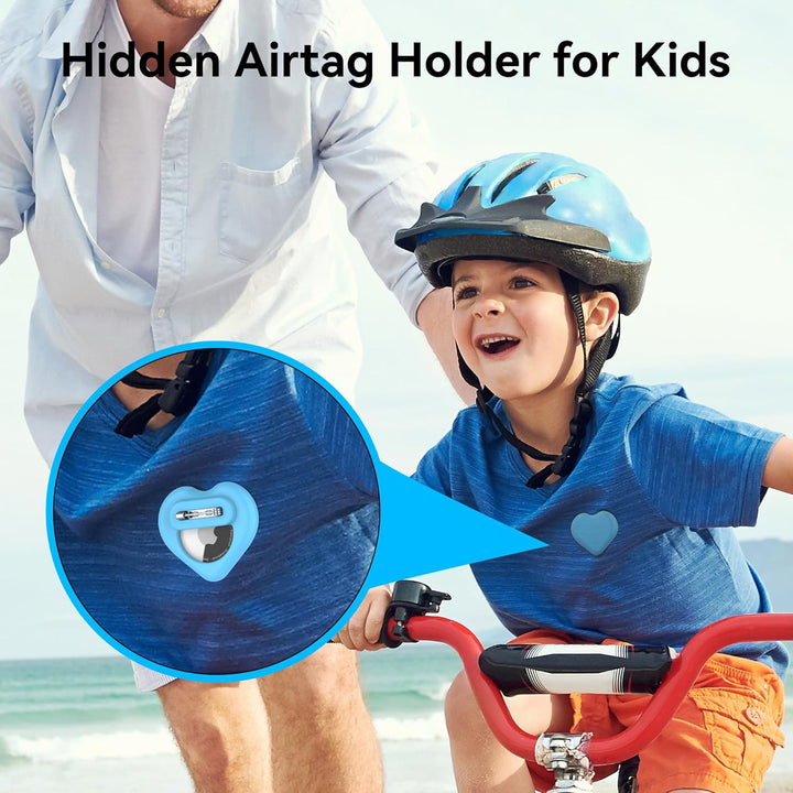 DDJ AirTag Kinder-Schutzhülle, 4er-Pack für Apple AirTag Tracker-Halter mit unsichtbarem Pin, Anti-V