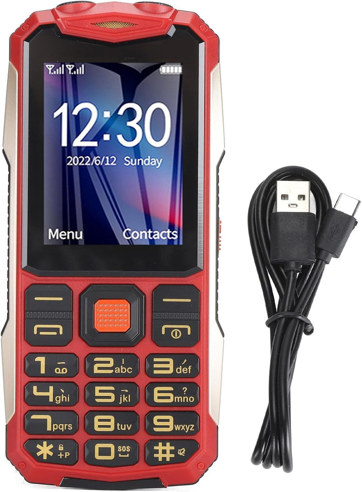 Senioren-Handy, 2,6 Zoll, 4800 MAh, SOS-Alarm, Vibration, BT-Kamera-Recorder, Musik-Player mit Klare