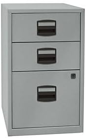 Bisley Home Beistellschrank PFA, 2 Universalschubladen, 1 HR-Schublade, Metall, 355 Silber, 40 x 41.