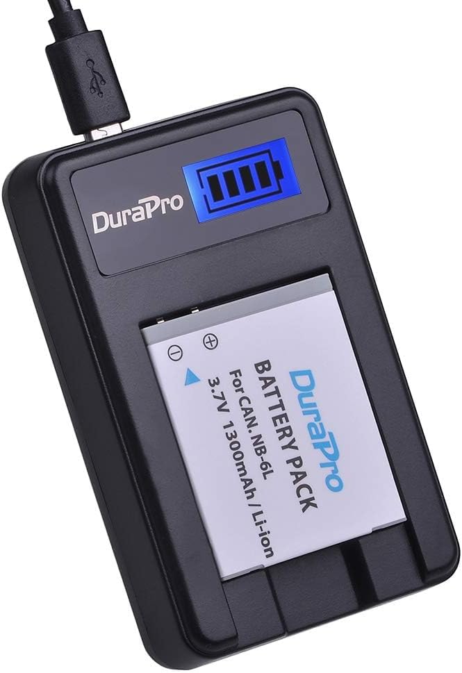 DuraPro 2er-Pack NB-6L, NB-6LH Akku + LCD USB Ladegerät für Canon PowerShot SX530HS, SX710HS, SX610H