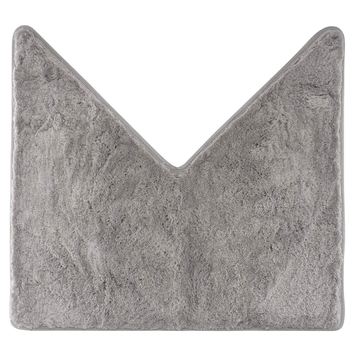 FLUFFY® Badteppich für Eckduschen, Hochflor aus Mikrofaser, rutschfeste Unterseite (V-Form | Innenma
