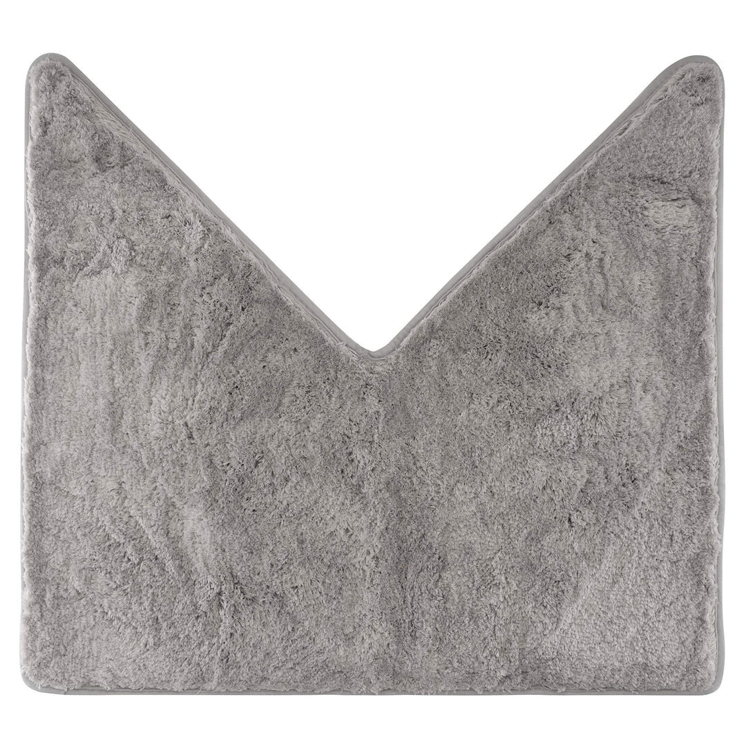 FLUFFY® Badteppich für Eckduschen, Hochflor aus Mikrofaser, rutschfeste Unterseite (V-Form | Innenma