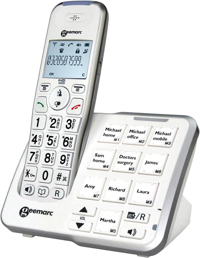 Geemarc AmpliDECT 295 PHOTO Grosstastentelefon mit 10 Direktwahl-Fototasten und optischer Anrufanzei