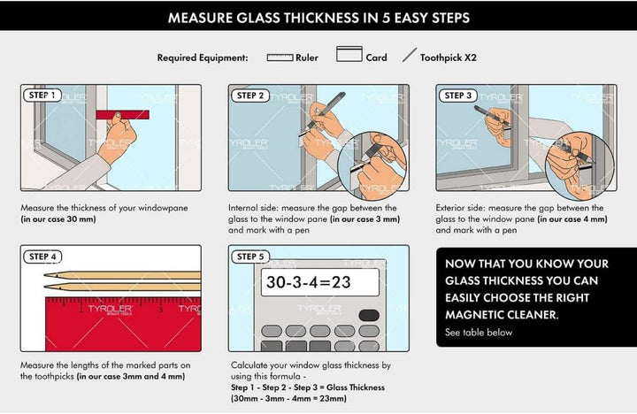 Tyroler Fensterreiniger mit regulierbarer Magnetkraft The Glider D-3 AFC | Fensterputzen leicht gema