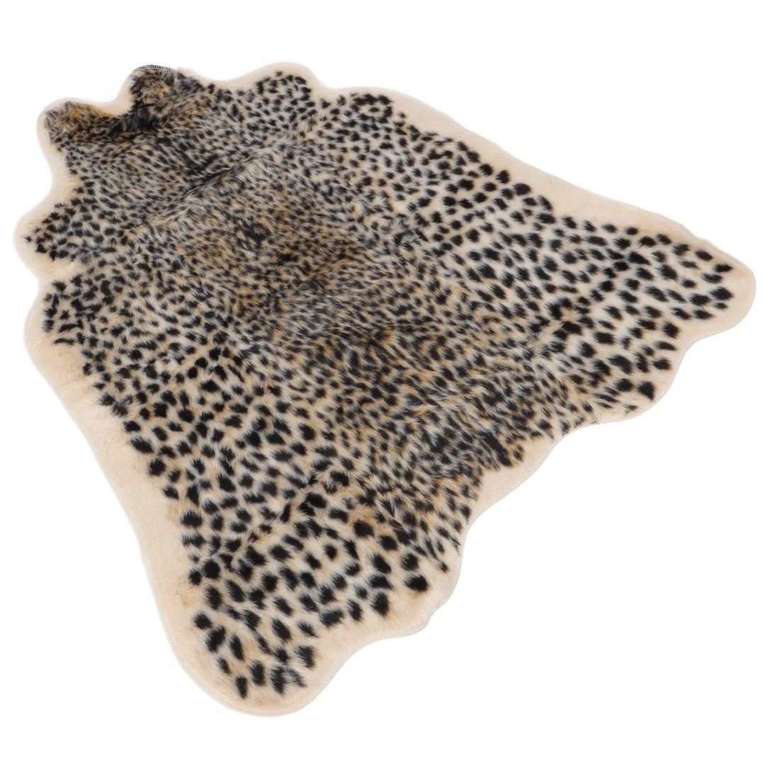 Amosfun Leoparden-Print, Kunst-Plüsch-Teppich mit Leopardenmuster, Fussmatte für Zuhause, Büro, Wohn