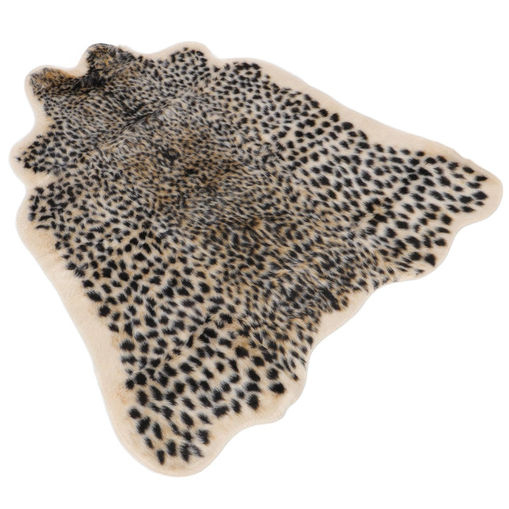 Amosfun Leoparden-Print, Kunst-Plüsch-Teppich mit Leopardenmuster, Fussmatte für Zuhause, Büro, Wohn