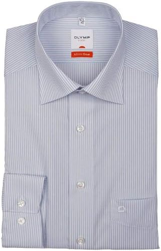 OLYMP Luxor modern fit Hemd Langarm Zündholzstreifen hellblau 37 Hellblau, 37 Hellblau