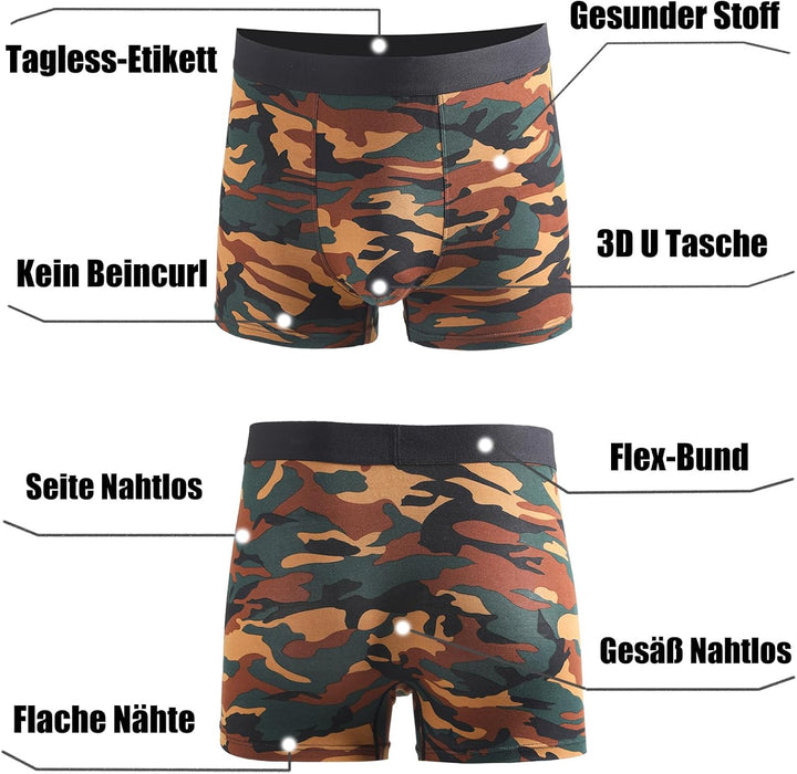 Xaanelr Boxershorts Herren Unterhosen Männer Bambus Viskose Unterwäsche Men Retroshorts 4er/8er Pack