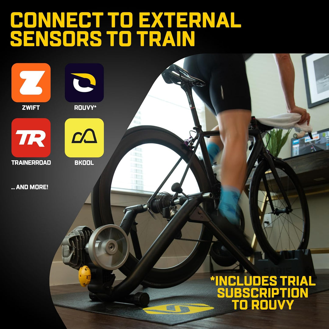 Saris Fluid2 Indoor Bike Trainer, Smart Equipped Option, Fits Road and Mountain Bikes, Compatible wi