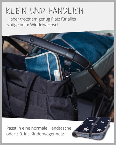 ULLENBOOM ® Windeltasche für unterwegs (Made in EU) - Wickeltasche für bis zu 3 Windeln, Feuchttüche