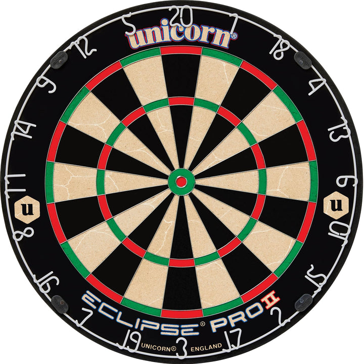 Unicorn Eclipse Pro Dartscheibe mit 2 Borsten und professionellem Sisal und High Definition Spider,