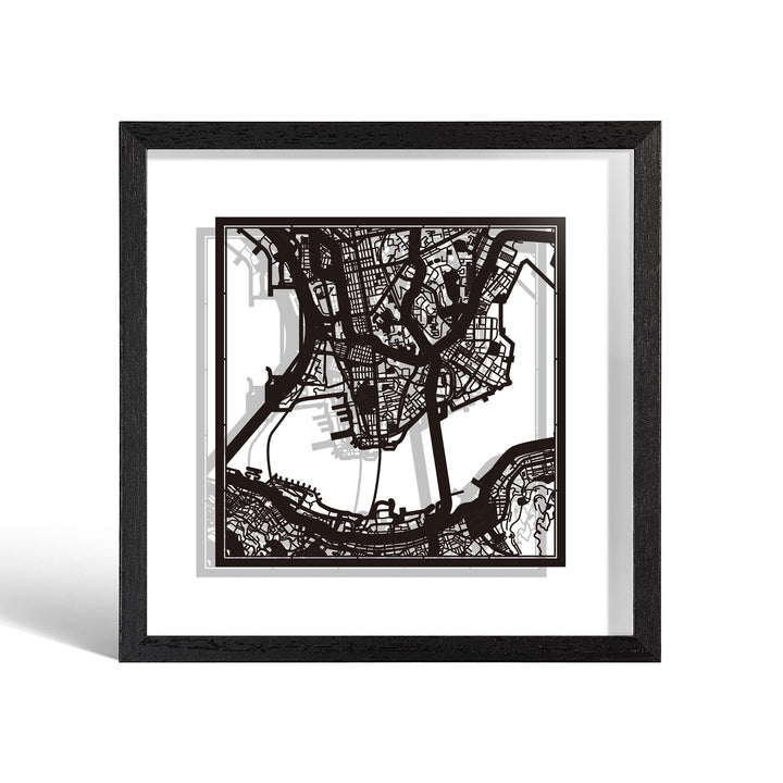O3 DESIGN STUDIO - Marco de Papel para mapas, 22,8 x 22,8 cm, en Caja de Regalo, Fondo, autocambiant