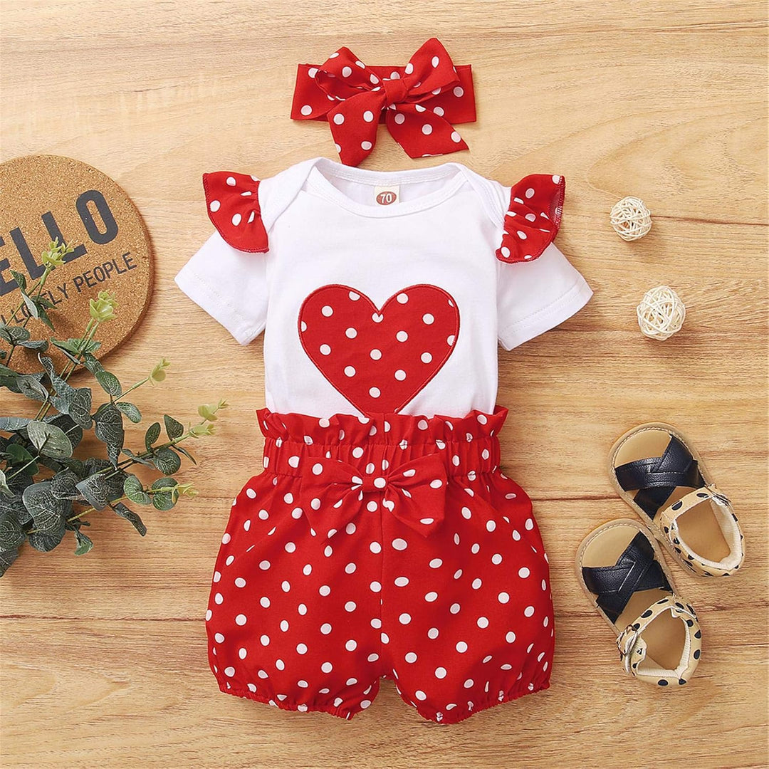 Sommer Strampler Set für Babys 0-18 Monate - Kurzarm Body + Hose + Stirnband Mädchen, Neugeborenen K
