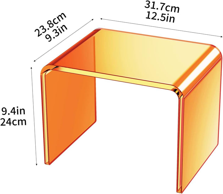 Acryl-Tritthocker, Kleiner transparenter Fusshocker für Badezimmer, Schlafzimmer, Küche, belastbar b