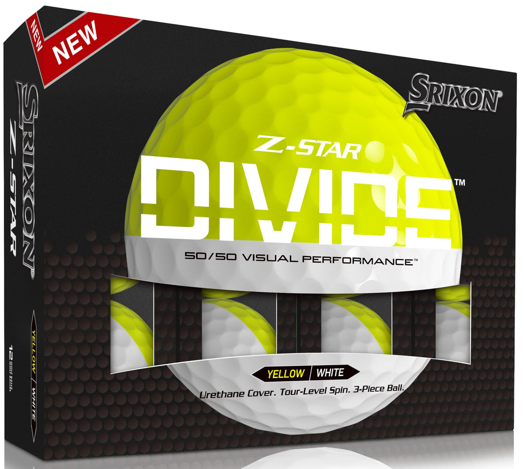 Srixon Z-Star Divide Visual Performance 23 Golfbälle Dutzend gelb/weiss, gelb/weiss
