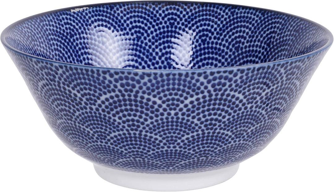 TOKYO design studio Nippon Blue 2-er Schalen-Set blau-weiss, Ø 15 cm, ca. 500 ml, asiatisches Porzel