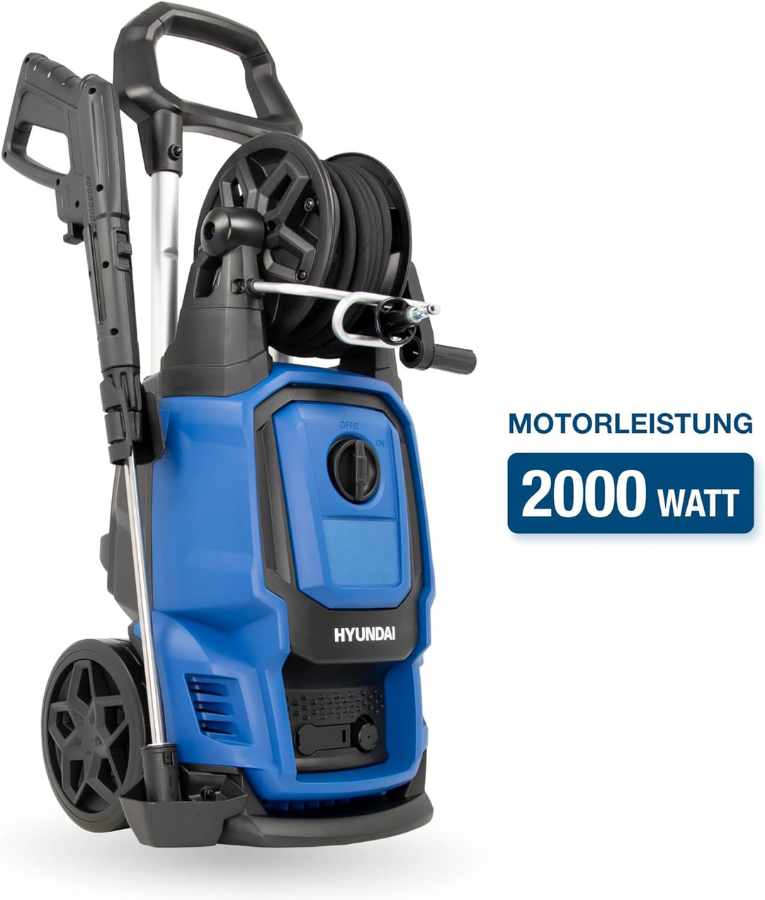 HYUNDAI Hochdruckreiniger HPW2000CE, max. 160 bar - 450 l/h, 2000 W, verdreh-sicherer 10m Schlauch,