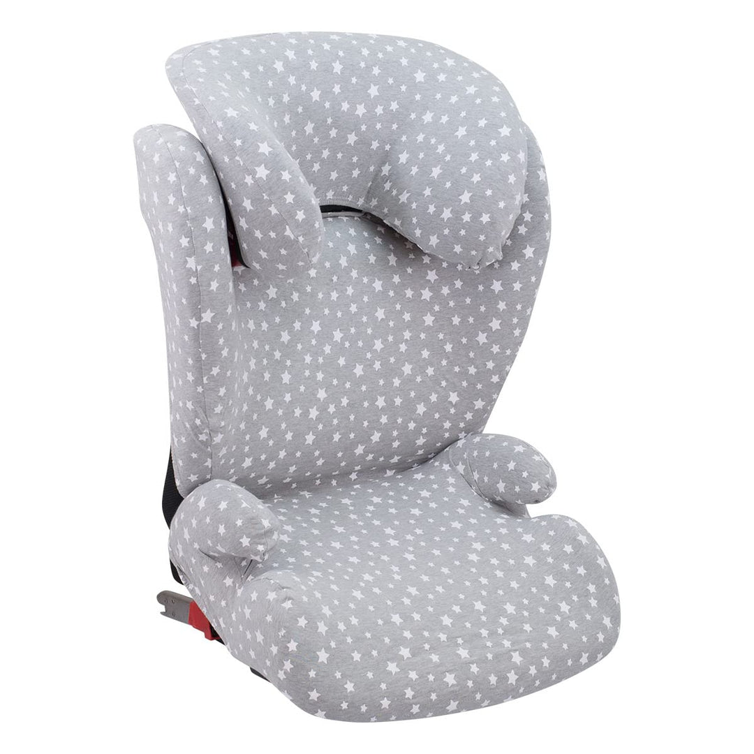 JYOKO Kids Bezug kompatibel mit Britax Romer Kidfix, aus Baumwolle (Romer Kidfix, White Star) Romer