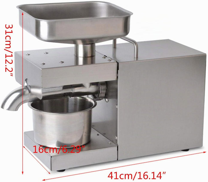 600W Edelstahl Automatische Heiss- und Kaltölpresse, Automatische Ölpresse 200℃ Erdnuss-Ölpresse mit