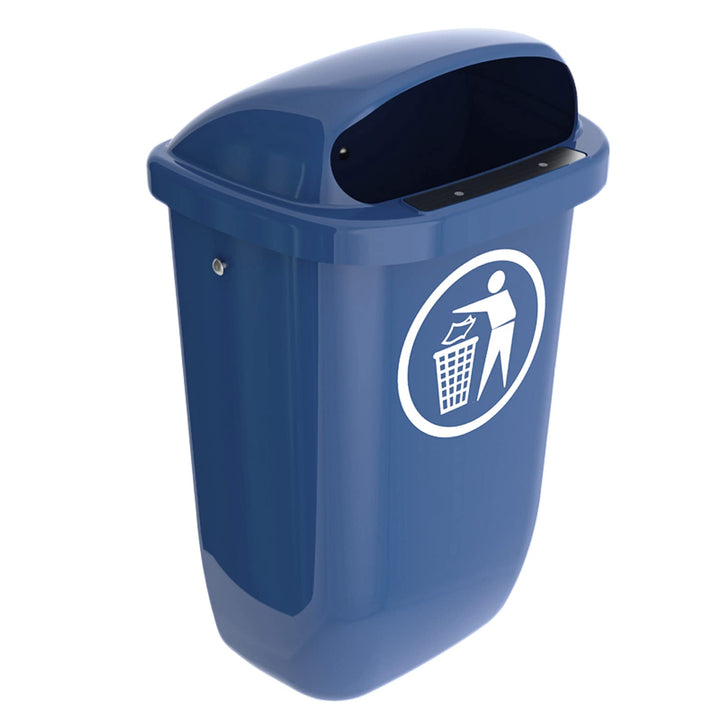 SULO Papierkorb Mülleimer Aussenbereich DIN PK, Inhalt 50 l - Blau